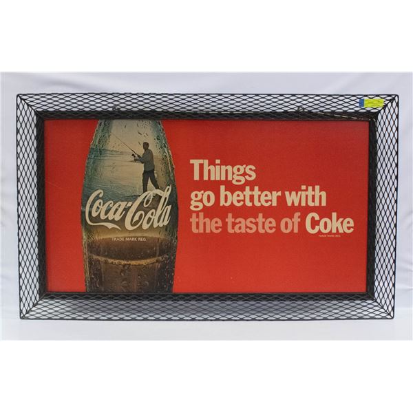 LARGE 70S COCA-COLA SIGN, CARDBOARD/