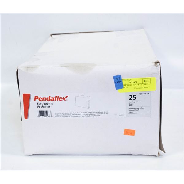 PENDAFLEX FILE POCKETS 25PK 3.5" EXPANSION