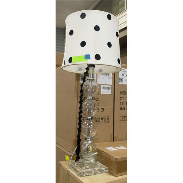 GLASS LAMP WITH POLKADOT SHADE