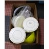 BOX OF NEW OLD STOCK SALAD SPINNERS BOWLS AND MORE
