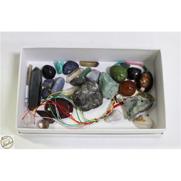 SMALL LOT SYNTHETIC + GENIUNE GEMSTONES/SHELLS