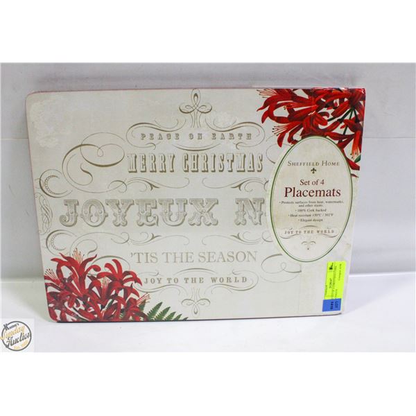 NEW SET OF 4 CHRISTMAS CORK PLACEMATS