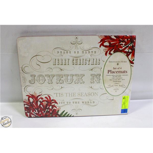 NEW SET OF 4 CHRISTMAS CORK PLACEMATS