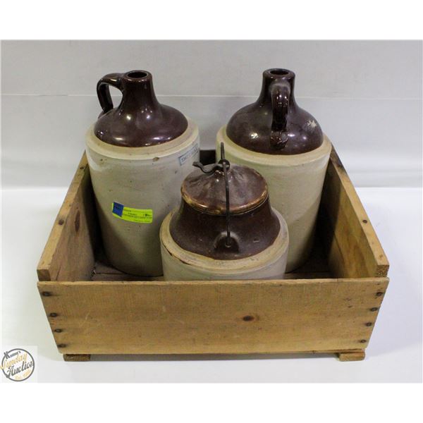 VINTAGE STONEWARE LARGE JUGS