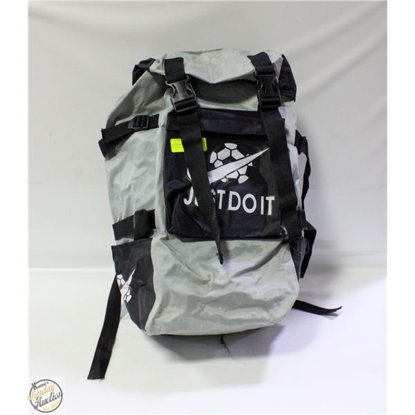 JUST DO IT GREY WHITE BLACK THICK CANVAS