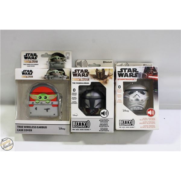 LOT OF 3 STAR WARS ITEMS EARBUD CASE