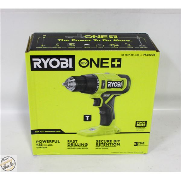NEW RYOBI ONE 18 VOLT 1/2 HAMMER DRILL MODEL