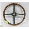 ANTIQUE WOOD STEERING WHEEL 1920S