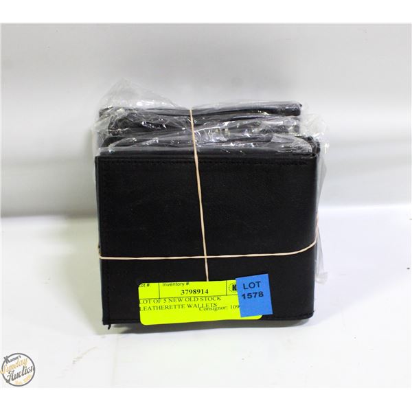 LOT OF 5 NEW OLD STOCK LEATHERETTE WALLETS