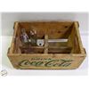 Image 1 : WOODEN COCA COLA CRATE WITH 2 COKE GLASSES