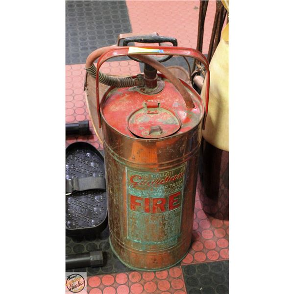 ANTIQUE BRASS FIRE EXTINGUISHER