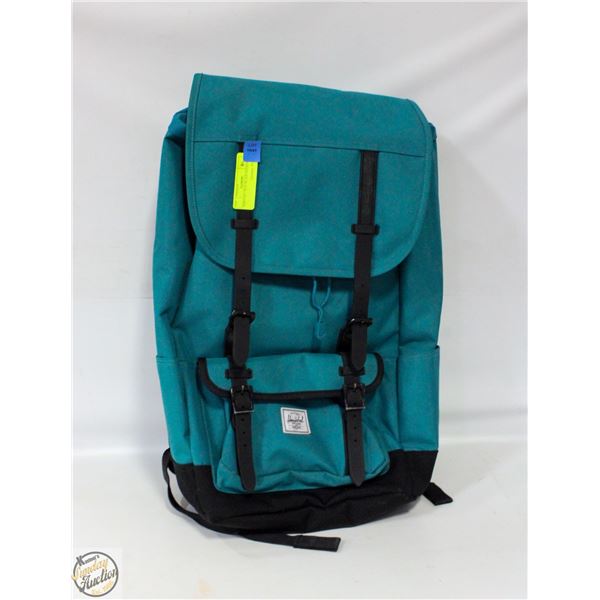 HERSCHEL TEAL/BLACK THICK PADDED BACKPACK