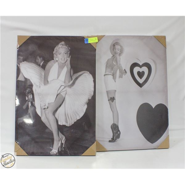 TWO 16”X24” PRINTS OF MARILYN MONROE