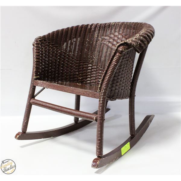 ANTIQUE WICKER CHILDS ROCKER-ESTATE
