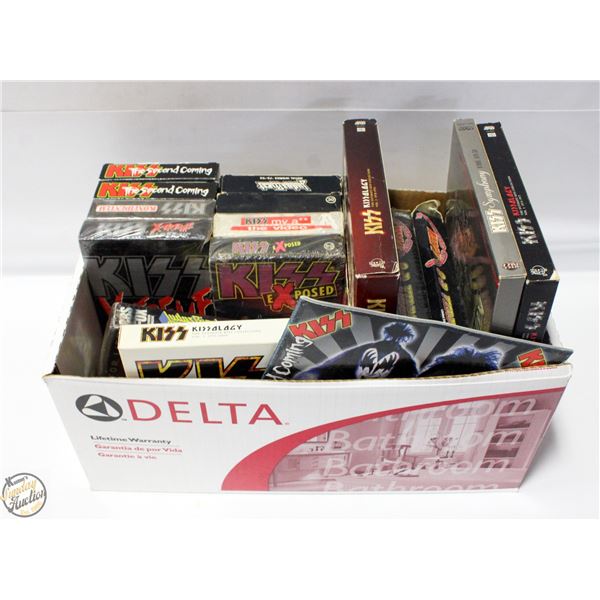 LARGE LOT OF KISS VHS DVD & CDS