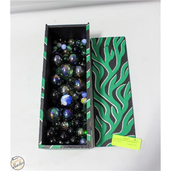 ESTATE MARBLES & BOULDERS IN WOOD BOX