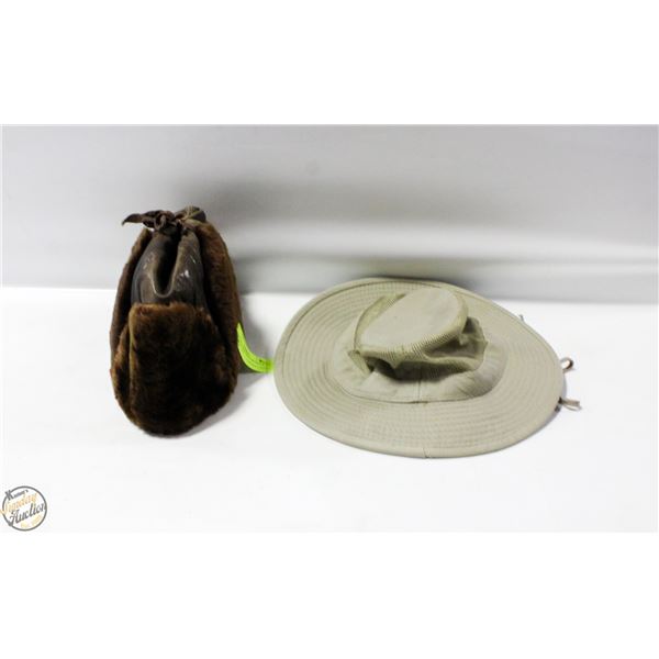 VINTAGE LAMB EAR FLAP HAT & DORFMAN HAT