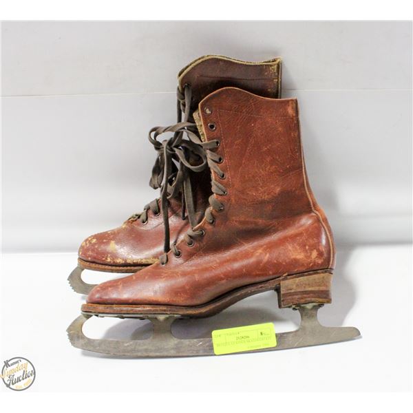 ANTIQUE LEATHER SKATES-ESTATE