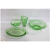 Image 1 : FLAT OF GREEN DEPRESSION GLASS CIRCA 1930S