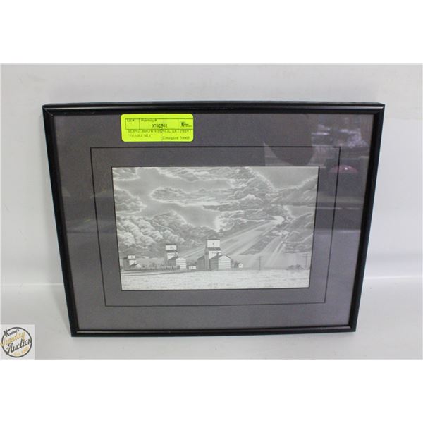 BERNIE BROWN PENCIL ART PRINT "PRAIRE SKY"