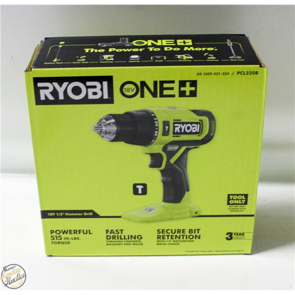 NEW RYOBI ONE 18 VOLT 1/2 HAMMER DRILL MODEL
