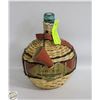 Image 1 : VINTAGE GAMAY ROSE WICKER/LEATHER BOTTLE GREEN