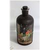 Image 1 : VINTAGE LEATHER WRAPPED BOTTLE WITH VICTORIAN