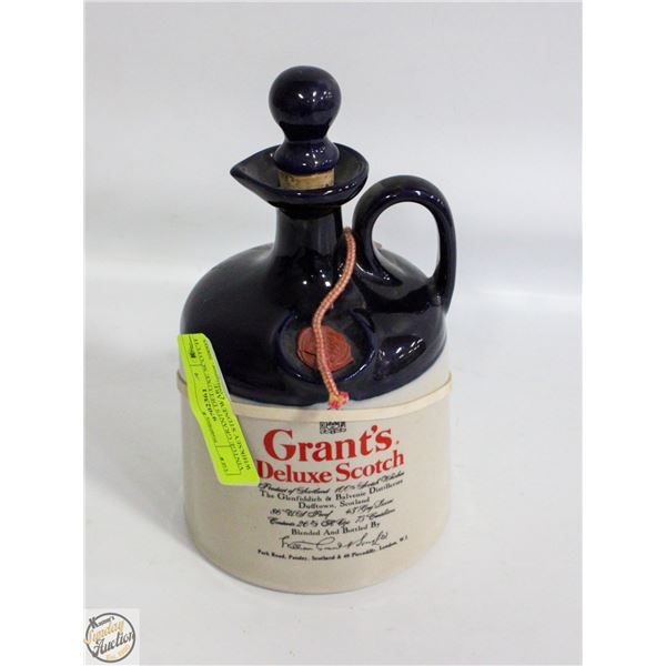 VINTGE GRANTS DELUXE SCOTCH WHISKEY STONEWARE