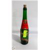 Image 1 : VINTAGE GREEN GLASS MONKEY WINE BOTTLE WITH LABEL