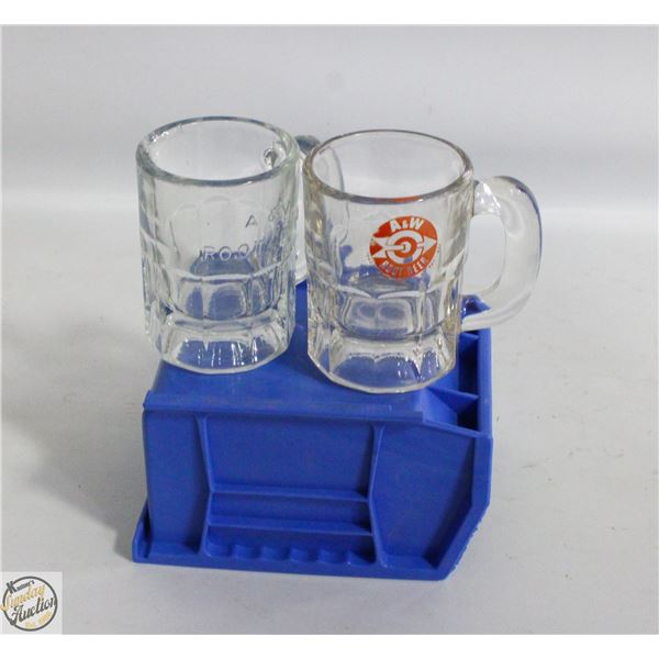 2 VINTAGE A&W ROOT BEER MINIATURE MUGS