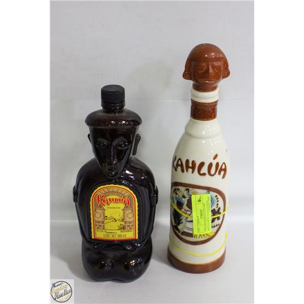 VINTAGE KAHLUA CERAMIC BOTTLE WITH HEAD STOPPER