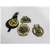 Image 1 : 4 VINTAGE BRASS BRIDLE MEDALLIONS VARIOUS TYPE