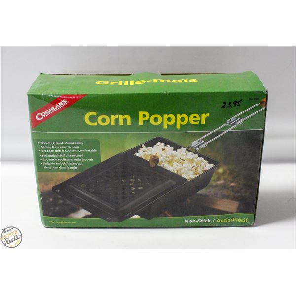 NEW OLD STOCK CAST IRON POPCORN POPPER