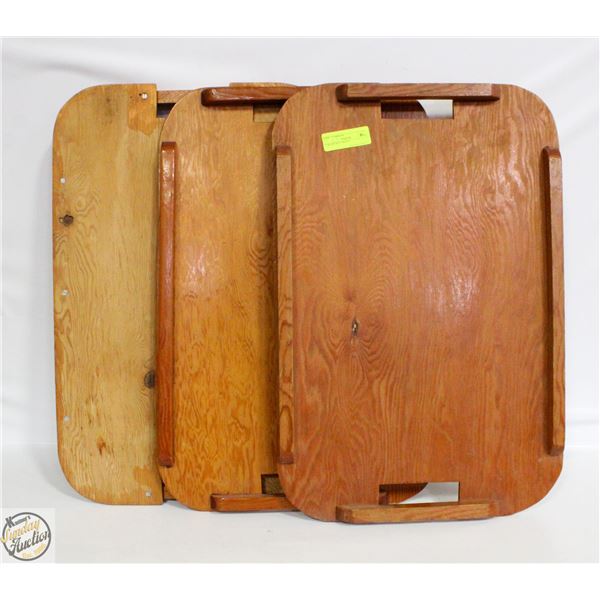 3 WOOD BED TRAYS