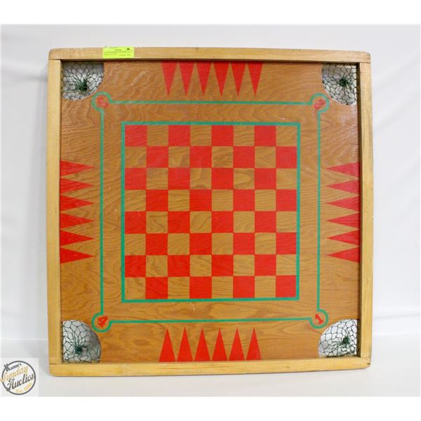 VINTAGE MERDEL WOODEN GAME BOARD 28" X 28"