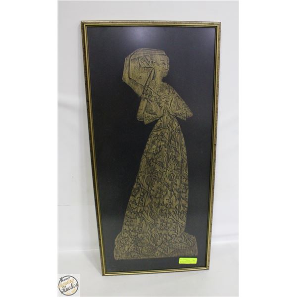 VINTAGE  BRASS RUBBING - LADY MARGARET BERNARD PEY
