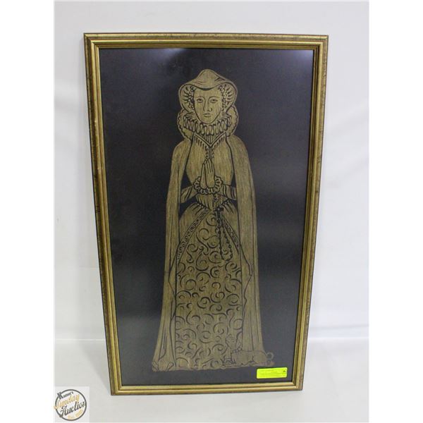 VINTAGE BRASS RUBBING - MARY QUEEN SCOTS BERNARD P