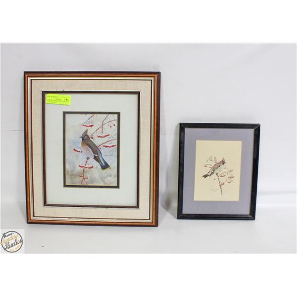 2 EDGAR T JONES ART WORK 2 SIZES WITH PAPER ON