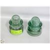 Image 1 : 2 ANTIQUE GLASS ELECTRICAL INSULATOR CONNECTION