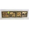 Image 1 : LOT OF 4 BRASS ETCHED PRINTED IN FRAMES