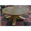 Image 1 : LARGE ROUND WOOD TABLE H-28.5" DIAMETER-61"