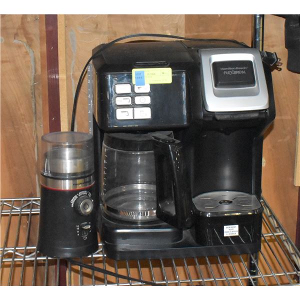 (1) COFFEE MAKER + COFFEE GRINDER