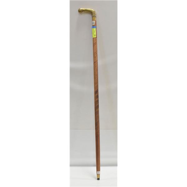 BRASS-TOP HANDLE WALKING CANE / STICK, 37 INCHES