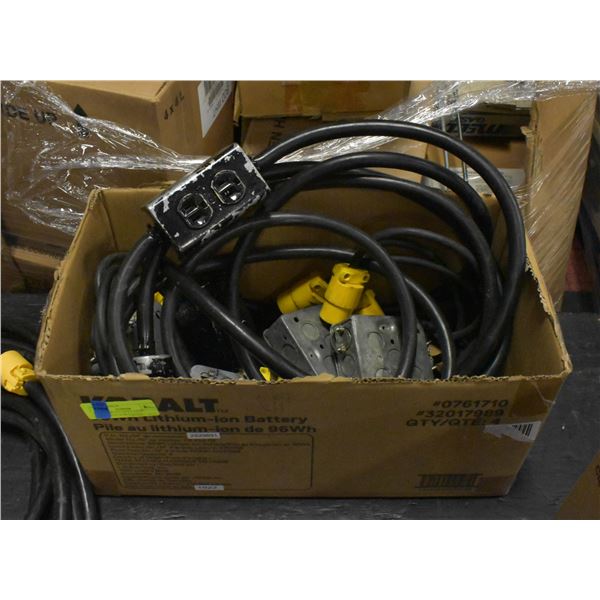 BOX OF HEAVY DUTY SHORT EXTENSIONS & MULTI-OUT