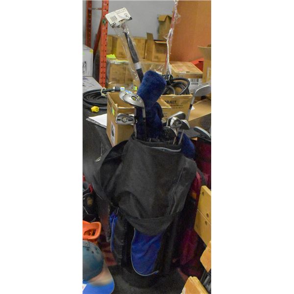 BLUE GOLF BAG WITH POWER CIRCLE CLUBS