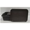 Image 1 : BLACK TOTE WITH 24 CAFETERIA TRAYS 14" X 10"