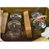 Image 1 : BOX CONTAINING 4 SMALL GLASS STORAGE JARS