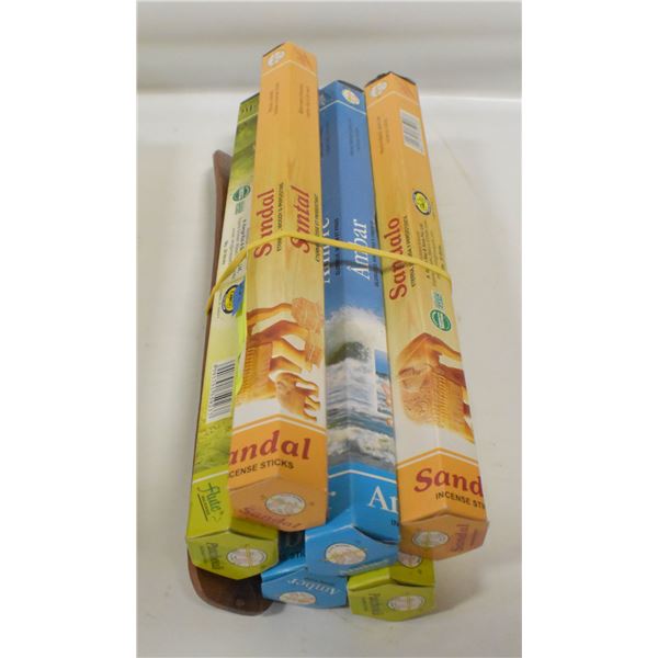 6 PACKS ASSORTED INCENSE WITH WOODEN HOLDER