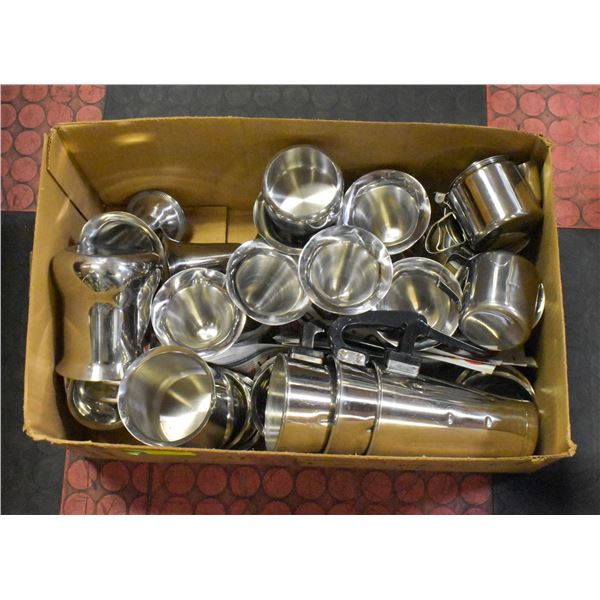 LOT OF STAINLESS STEEL SUNDAE BOWLS, ICE CREAM