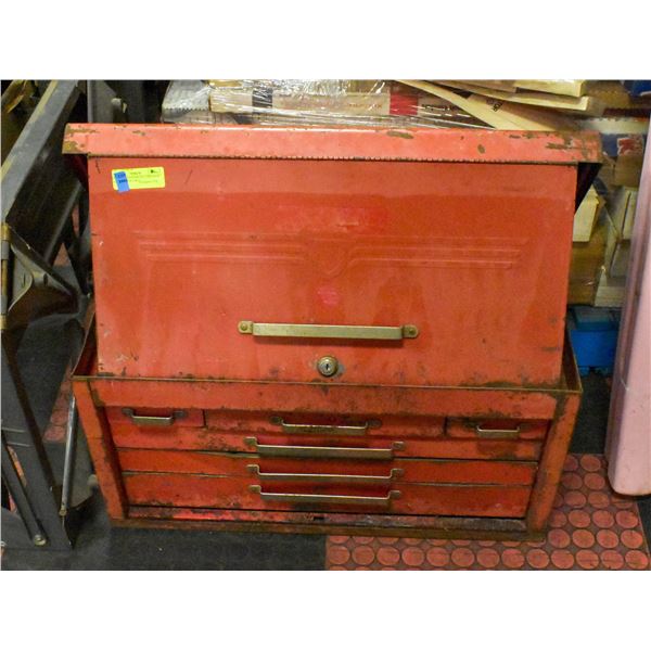 VINTAGE BEACH METAL 6 DRAWER TOOLBOX/TOP CHEST